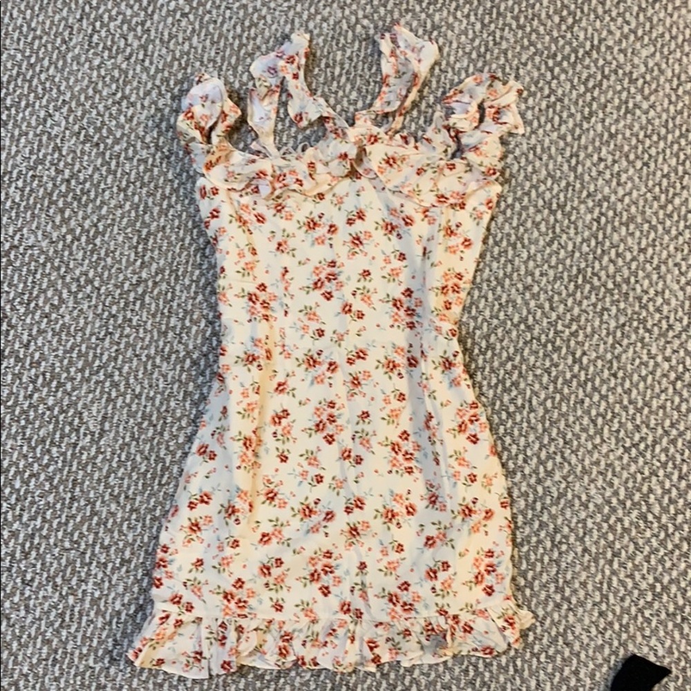Eggie yellow floral ruffle dress